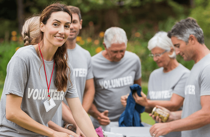 People enjoying the benefits of volunteering